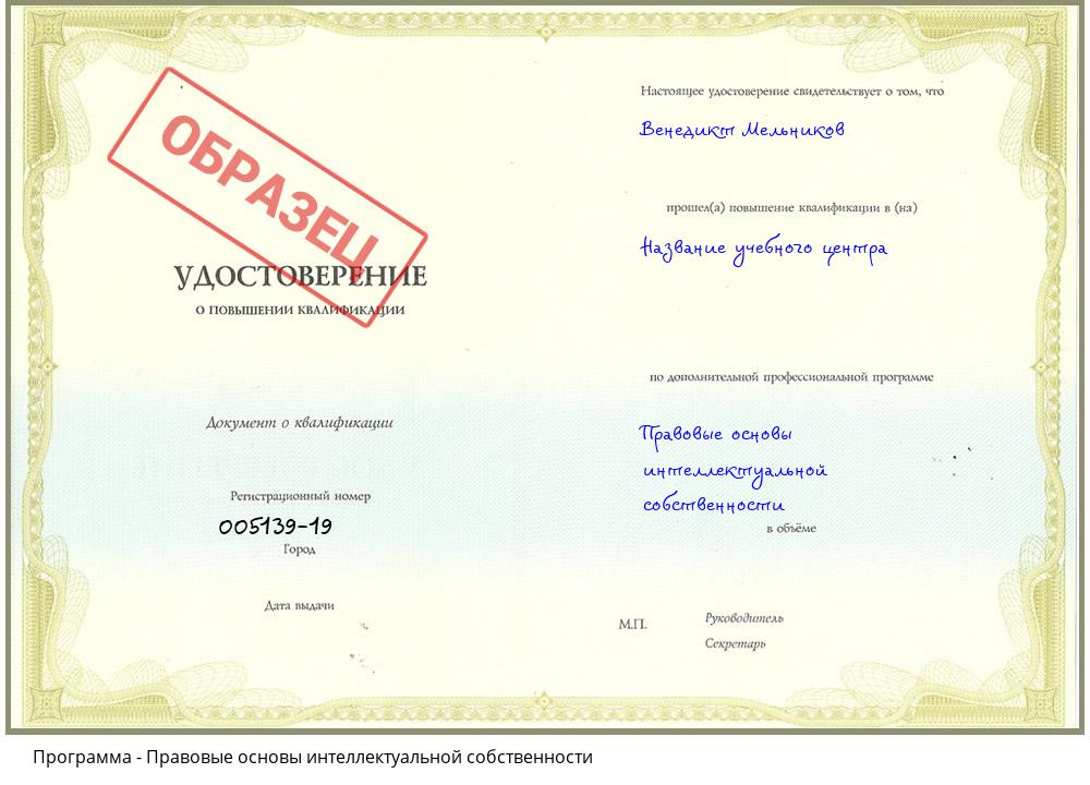 Правовые основы интеллектуальной собственности Ялуторовск