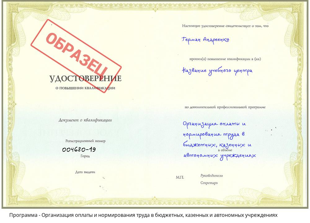 Организация оплаты и нормирования труда в бюджетных, казенных и автономных учреждениях Ялуторовск