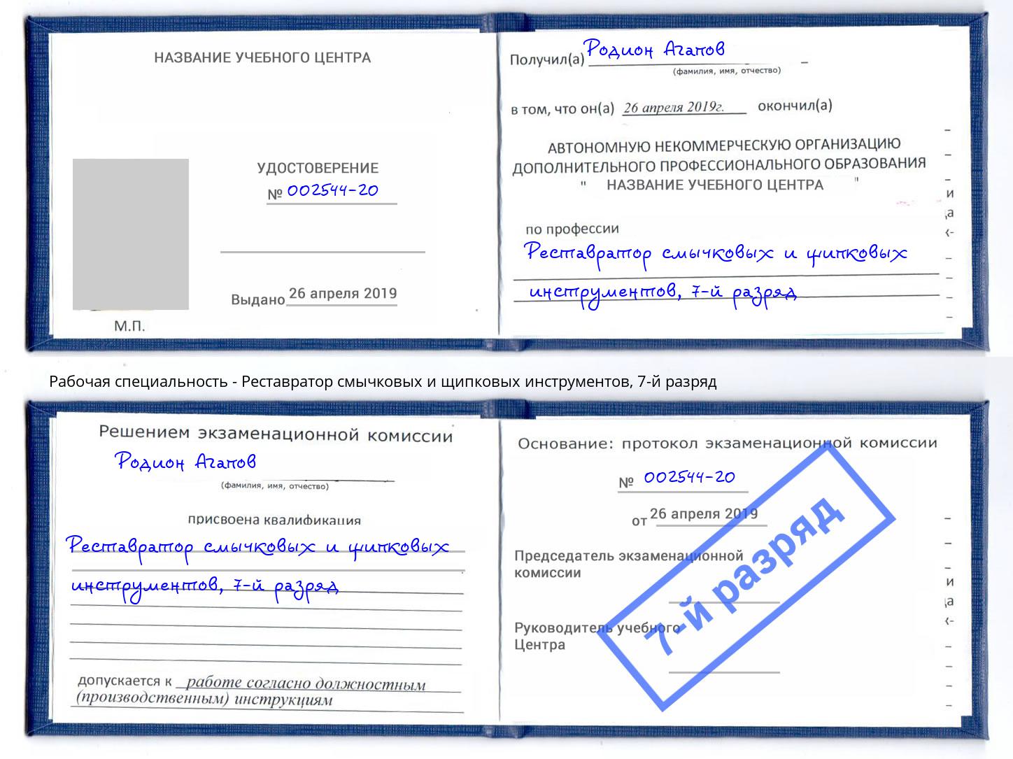 корочка 7-й разряд Реставратор смычковых и щипковых инструментов Ялуторовск