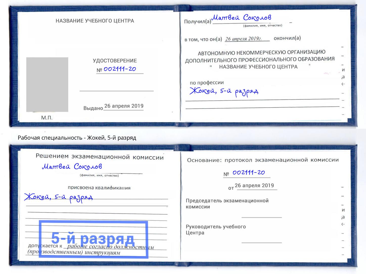 корочка 5-й разряд Жокей Ялуторовск